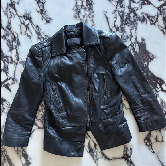 BCBGMaxAzria Black Leather Jacket. Size XS. - Picture 3 of 3